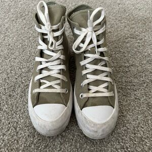 Olive Green High-Top Sneakers